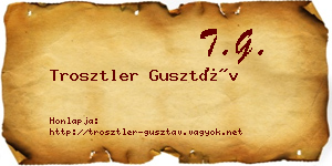 Trosztler Gusztáv névjegykártya